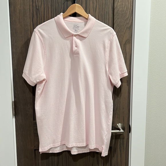 EUC J.Crew Large Tall Classic Fit Polo, Light Pink - Picture 1 of 6